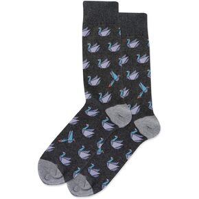 Hot Sox Origami Crane Socks, Charcoal Heather, 1 Pair, Men Shoe 6-12.5