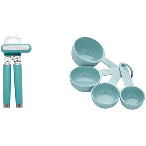 KitchenAid Classic Multifunction Can Opener/Bottle Opener, 8.34-Inch, Aqua Sky & KitchenAid KE112OHAQA Classic Euro Peeler & KitchenAid All Purpose Shears with Protective Sheath, 8.72-Inch