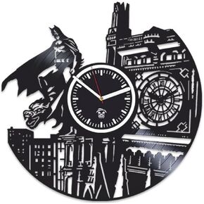 Dark Knight Returns Gotham City, Best Gift Man, Vinyl Record Clock, Kovides Vinyl Wall Clock Home Decor, Valentines Day Gift for Boyfriend, Wall Clock Large, Comics Clock, DC Movie