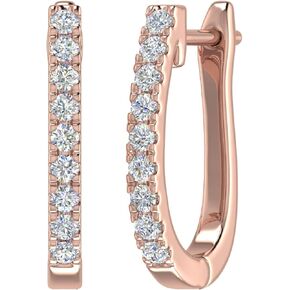 1/4 to 1/2 Carat Diamond Hoop Earrings in 10K Gold