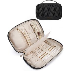 BAGSMART Travel Jewelry Case Jewelry Organizers and Storage Earings Holder Organizer for Women Necklace Holder Jewelry Rolls for Necklaces, Earrings, Bracelets-Purple in Kuwait