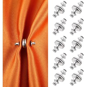 10 Pairs Curtain Magnets Closure Strong Hold Magnetic Curtain Clips Silver Curtain Holder Buckle Prevent Light Leaking Pins for Office Draperies Home Bedroom Keep Curtain Closed