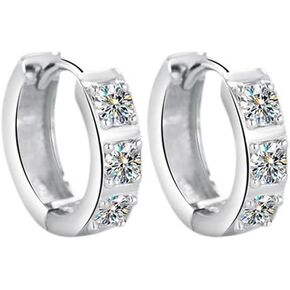 14K Gold over S925 D-Color VVS1 Diamond Hinged Hoop Earrings for Women, Ideal for Wife or Girlfriend on Valentine's Day