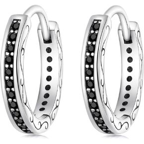WOSTU CZ Huggie Hoop Earrings 925 Sterling Silver Hypoallergenic Ear Buckles for Women Jewelry Gift