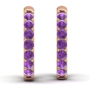 Diamondere Natural and Certified Gemstone Huggie Earrings in 14K White Gold | 0.30 Carat Earrings for Women