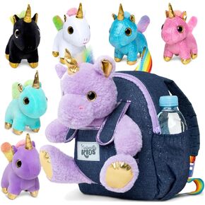 Naturally KIDS Purple Unicorn Backpack and Mini Toys Unicorns Set