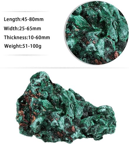 Sportmusies Natural Malachite Rough Mineral Stone Specimen Collection, Reiki Healing Crystal Cluster Decoration Home Office Meditation, 0.11-0.22 lb in Kuwait