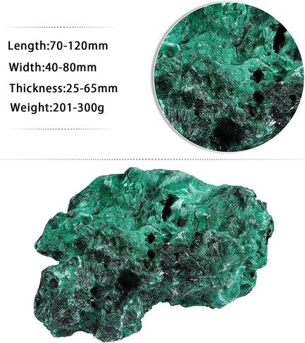 Sportmusies Natural Malachite Rough Mineral Stone Specimen Collection, Reiki Healing Crystal Cluster Decoration Home Office Meditation, 0.11-0.22 lb in Kuwait