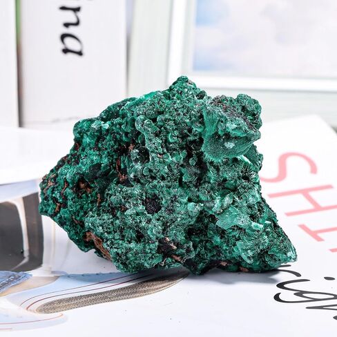 Sportmusies Natural Malachite Rough Mineral Stone Specimen Collection, Reiki Healing Crystal Cluster Decoration Home Office Meditation, 0.11-0.22 lb in Kuwait