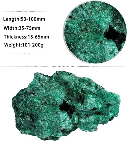 Sportmusies Natural Malachite Rough Mineral Stone Specimen Collection, Reiki Healing Crystal Cluster Decoration Home Office Meditation, 0.11-0.22 lb in Kuwait