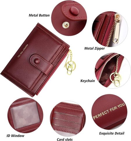 VOCUS محفظة صغيرة للنساء Bifold RFID حجب المفاتيح محفظة حامل بطاقة الائتمان مع جيب عملة سستة ونافذة لبطاقة الهوية in Saudi Arabia