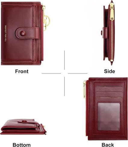 VOCUS محفظة صغيرة للنساء Bifold RFID حجب المفاتيح محفظة حامل بطاقة الائتمان مع جيب عملة سستة ونافذة لبطاقة الهوية in Saudi Arabia
