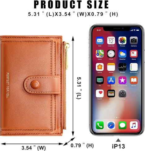 VOCUS Small Wallet for Women Bifold RFID Blocking Keychain Wallet Credit Card Holder with Zipper Coin Pocket & ID Window in Saudi Arabia