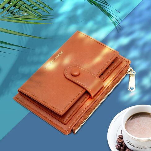 VOCUS Small Wallet for Women Bifold RFID Blocking Keychain Wallet Credit Card Holder with Zipper Coin Pocket & ID Window in Saudi Arabia