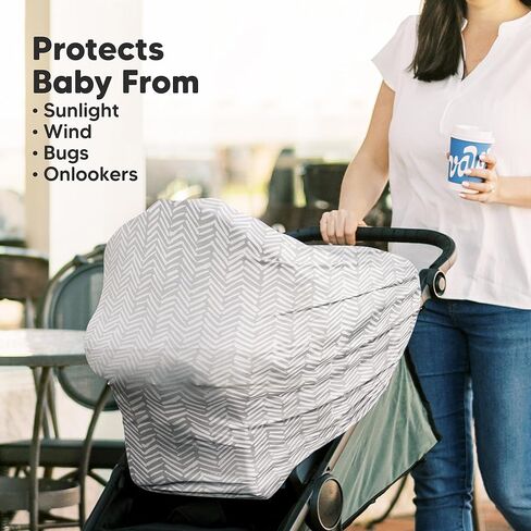 Car Seat Covers for Babies - Nursing Cover, Baby Car Seat Cover, Nursing Covers for Breastfeeding, Carseat Cover Girls, Boy, Breastfeeding Cover, Infant Car Seat Cover, Stroller Cover (Arcadia) in Kuwait
