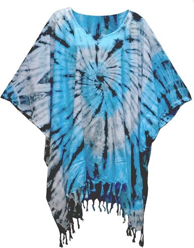 ATM Tie Dye Poncho Caftan Kaftan Blouse Tops Cover Up Real Handmade Plus Size in Saudi Arabia