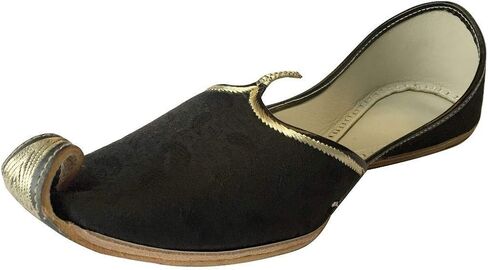 Men's Gold Khussa Shoes Punjabi Jutti Indian Ethnic Mojari Tribal Bridal Shoes in Kuwait