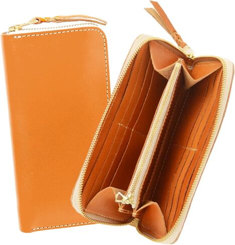 Tochigi Men's Long Leather Zippered Wallet Cowhide Large Capacity Card Holder Made by a Top Leather Craftsman Bills Will Not Fold Genuine Leather Large Wallet Easy-to-Use Wallet (Blue) in Saudi Arabia