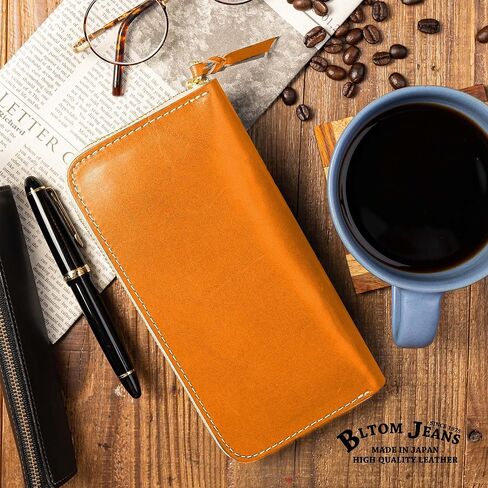 Tochigi Men's Long Leather Zippered Wallet Cowhide Large Capacity Card Holder Made by a Top Leather Craftsman Bills Will Not Fold Genuine Leather Large Wallet Easy-to-Use Wallet (Blue) in Saudi Arabia
