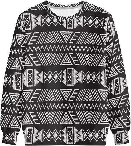 AmzPrint African Sweatshirt For Women Plus Size Casual Long Sleeve Round Neck Blouses Sweatshirts Tops in Kuwait