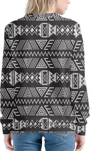 AmzPrint African Sweatshirt For Women Plus Size Casual Long Sleeve Round Neck Blouses Sweatshirts Tops in Kuwait