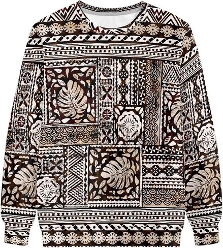 AmzPrint African Sweatshirt For Women Plus Size Casual Long Sleeve Round Neck Blouses Sweatshirts Tops in Kuwait