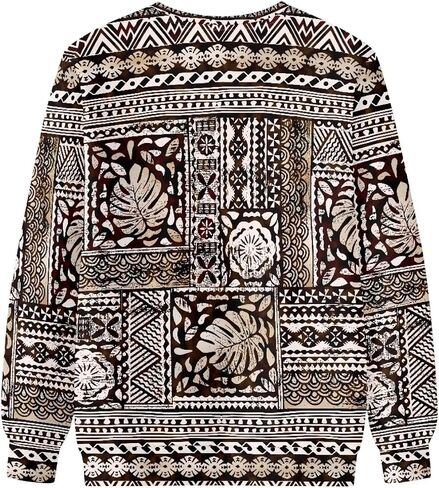 AmzPrint African Sweatshirt For Women Plus Size Casual Long Sleeve Round Neck Blouses Sweatshirts Tops in Kuwait