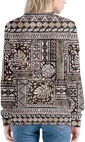 AmzPrint African Sweatshirt For Women Plus Size Casual Long Sleeve Round Neck Blouses Sweatshirts Tops in Kuwait