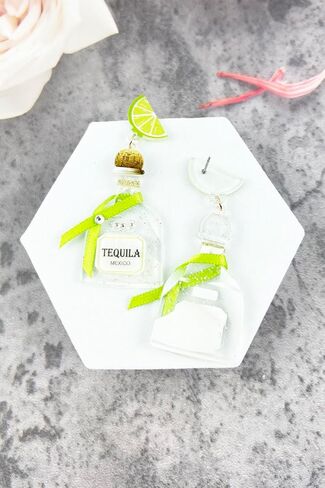 Exquisite Liquor Inspired Post Earrings - Drinks, Dangle, Cute, Light weight, Fashion in Saudi Arabia