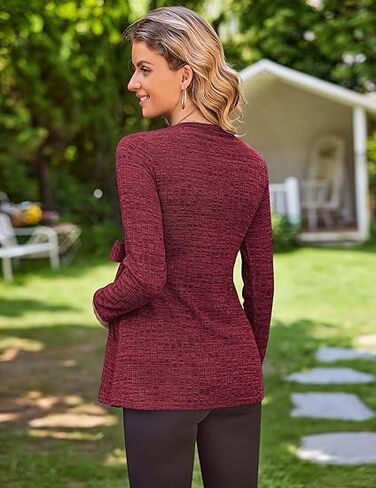 Ekouaer Women's Maternity Shirts Long Sleeve Pregnancy Tops Casual Ribbed Knit Winter Pregnant Blouses in Kuwait