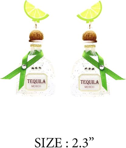 Exquisite Liquor Inspired Post Earrings - Drinks, Dangle, Cute, Light weight, Fashion in Saudi Arabia