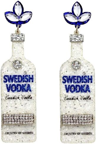 Exquisite Liquor Inspired Post Earrings - Drinks, Dangle, Cute, Light weight, Fashion in Saudi Arabia