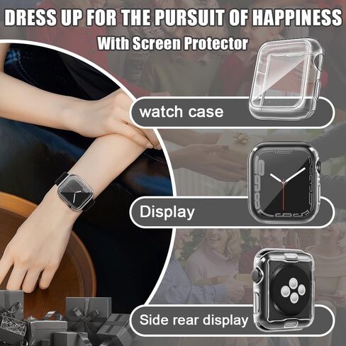 top4cus 42mm (Series 10) Cover Soft TPU Anti-Scratch Lightweight 42mm Iwatch Case All-Around Screen Protector, Optional Cases Compatible with Apple Watch Series 9/8/7/6/SE/SE2/5/4/3/2/1 - Dark Green in Kuwait