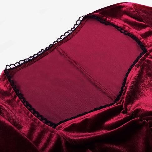 TSMNZMU Gothic Mini Dress Vintage Long Flare Sleeve Velvet Dresses Punk Grunge Witchy Dress Emo Alt Lolita Fairy Dress in Kuwait