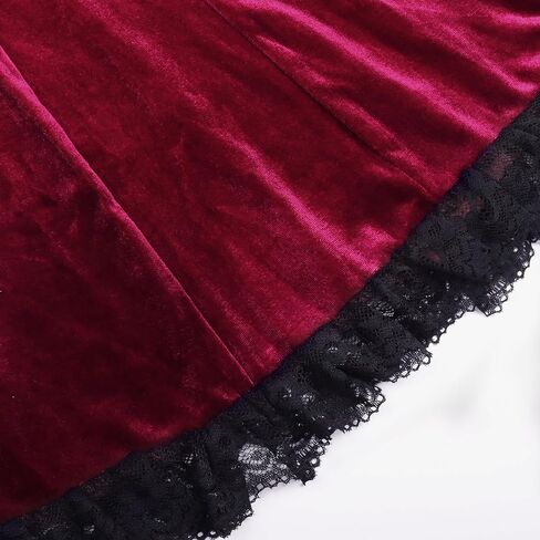 TSMNZMU Gothic Mini Dress Vintage Long Flare Sleeve Velvet Dresses Punk Grunge Witchy Dress Emo Alt Lolita Fairy Dress in Kuwait