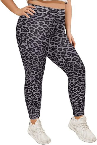 TIYOMI Plus Size Leggings for Women High Waist Full Length Pants Casual Ankle Fall Leggings XL-5XL in Saudi Arabia