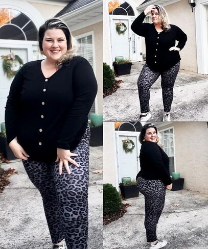 TIYOMI Plus Size Leggings for Women High Waist Full Length Pants Casual Ankle Fall Leggings XL-5XL in Saudi Arabia