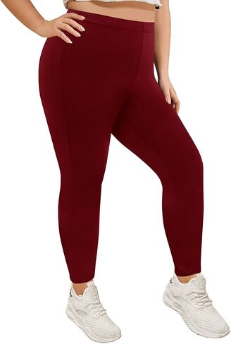 TIYOMI Plus Size Leggings for Women High Waist Full Length Pants Casual Ankle Fall Leggings XL-5XL in Saudi Arabia