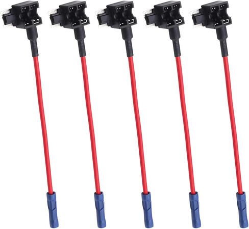 Car Add-a-Circuit Fuse Tap Adapter, 5 Pack 12V Standard Mini Micro 2 Blade Fuse Holder, Automotive Low Profile Fuse Adapter, Universal Car Accessories for Most Vehicle, Truck, SUV (Medium) in Saudi Arabia