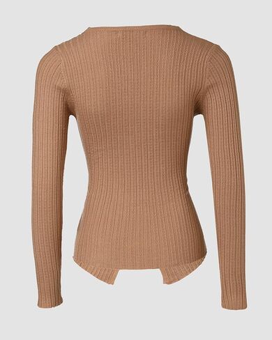 Chic Me Womens Knit Sweaters Long Sleeve Pullover Rhinestone Decor Criss Cross Knit Sweater in Saudi Arabia