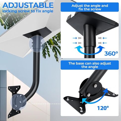 حامل Starlink Gen 3 قابل للتعديل، طقم تثبيت على الحائط Starlink Pole Mount V3، دعامة تثبيت Starlink مع محول قطب لمجموعة Starlink Internet Kit، رمادي in Saudi Arabia