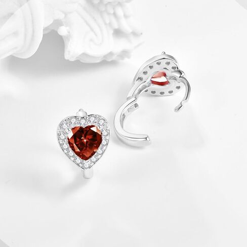 Dreamboat 12 Birthstone Heart Small Hoop Earrings 925 Sterling Silver Cubic Zirconia Heart Huggie Earrings Valentine's Day Birthday Wedding Jewelry Gifts for Women in Saudi Arabia