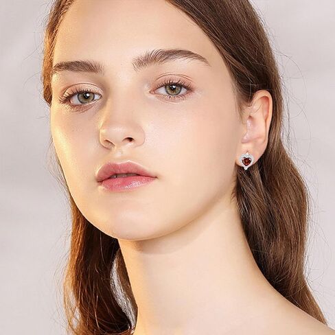 Dreamboat 12 Birthstone Heart Small Hoop Earrings 925 Sterling Silver Cubic Zirconia Heart Huggie Earrings Valentine's Day Birthday Wedding Jewelry Gifts for Women in Saudi Arabia
