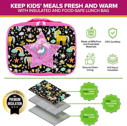 Decorably Insulated Lunch Bag for Kids - Dinosaur Boy Lunch Bag for Kids with Dinosaur Rubber Patch Design, Lunch Bag Kids Small Size, Kids Insulated Lunch Bag Kids, Lunch Box Bag for Boys Lunch Bag in Saudi Arabia