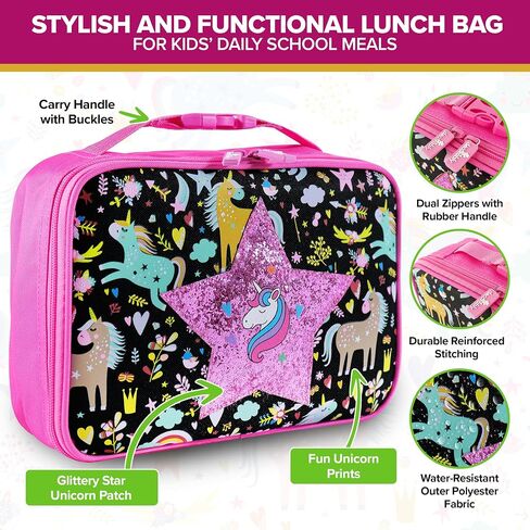 Decorably Insulated Lunch Bag for Kids - Dinosaur Boy Lunch Bag for Kids with Dinosaur Rubber Patch Design, Lunch Bag Kids Small Size, Kids Insulated Lunch Bag Kids, Lunch Box Bag for Boys Lunch Bag in Saudi Arabia