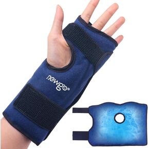 NEWGO Wrist Ice Pack Wrap for Carpal Tunnel Relief, Hot & Cold Therapy Wrist Cold Pack for Pain Relief of Hand Injuries, Cold Compress, Swelling, Sprains and Tendonitis