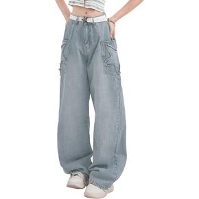 Kisswow Star Jeans Cyber Y2k Cargo Pants Women Star Pants Cute Jeans for Teens