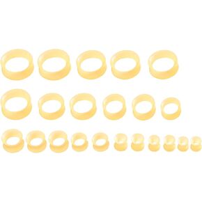 11 Pairs Thin Silicone Tunnels Flexible Hollow Ear Gauges Plugs Double Flared Expander Ear Piercing Set 4mm-22mm