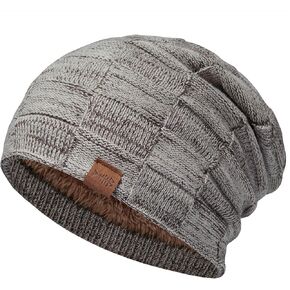 BASSDASH Winter Slouchy Beanies Thick Fleece Lined Skull Cap for Men Women Warm Knitting Hat