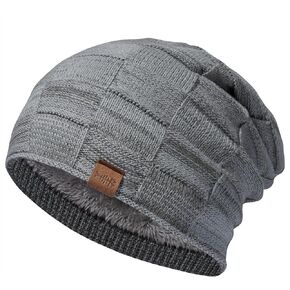 BASSDASH Winter Slouchy Beanies Thick Fleece Lined Skull Cap for Men Women Warm Knitting Hat in Kuwait
